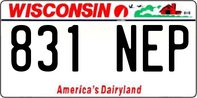 WI license plate 831NEP