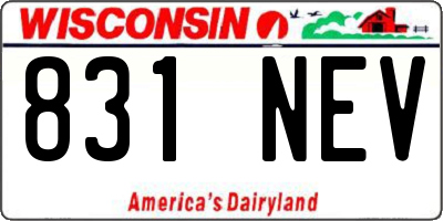 WI license plate 831NEV
