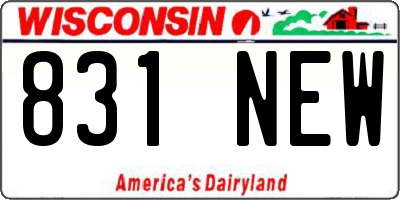 WI license plate 831NEW