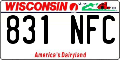 WI license plate 831NFC