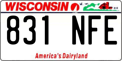 WI license plate 831NFE