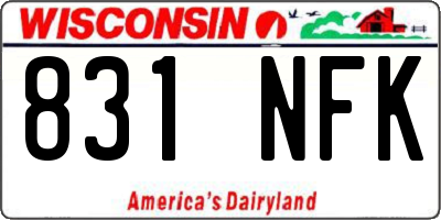WI license plate 831NFK