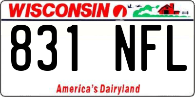 WI license plate 831NFL