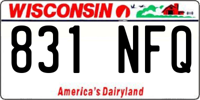 WI license plate 831NFQ