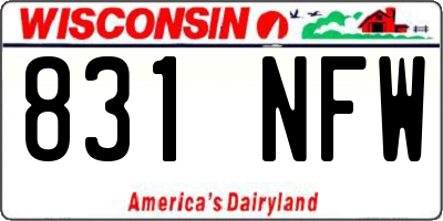 WI license plate 831NFW