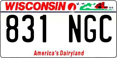 WI license plate 831NGC