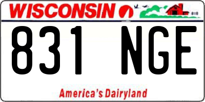 WI license plate 831NGE
