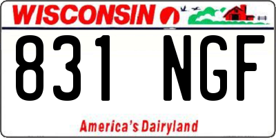 WI license plate 831NGF