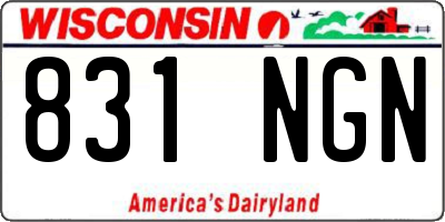 WI license plate 831NGN