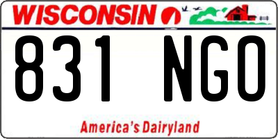 WI license plate 831NGO