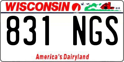 WI license plate 831NGS