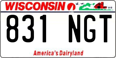 WI license plate 831NGT