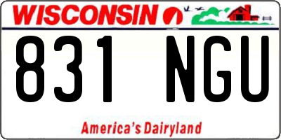 WI license plate 831NGU