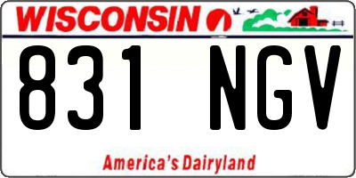 WI license plate 831NGV