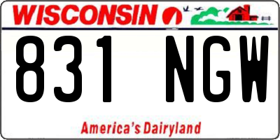 WI license plate 831NGW
