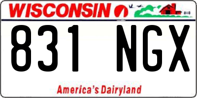 WI license plate 831NGX