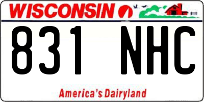 WI license plate 831NHC