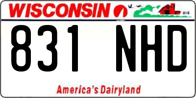 WI license plate 831NHD