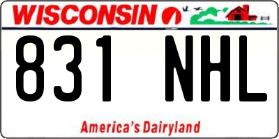 WI license plate 831NHL