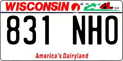 WI license plate 831NHO