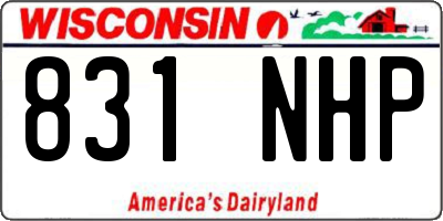 WI license plate 831NHP