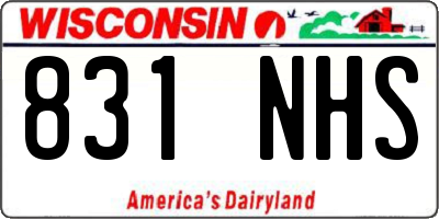 WI license plate 831NHS