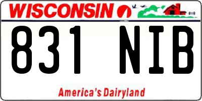 WI license plate 831NIB