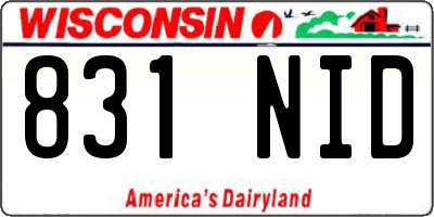 WI license plate 831NID