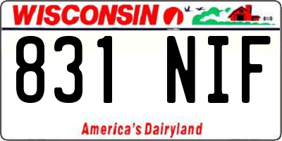 WI license plate 831NIF