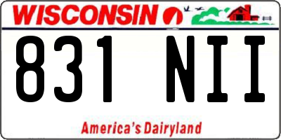 WI license plate 831NII