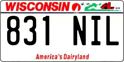 WI license plate 831NIL