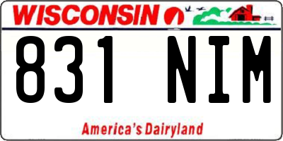 WI license plate 831NIM
