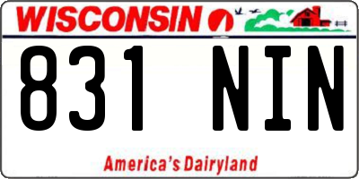 WI license plate 831NIN