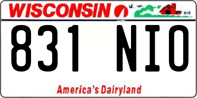WI license plate 831NIO