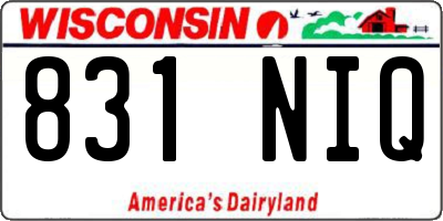 WI license plate 831NIQ