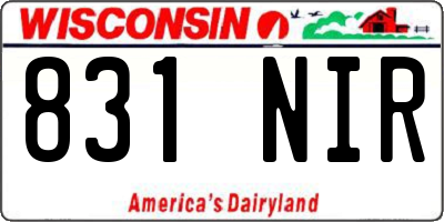 WI license plate 831NIR