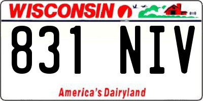 WI license plate 831NIV