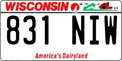 WI license plate 831NIW