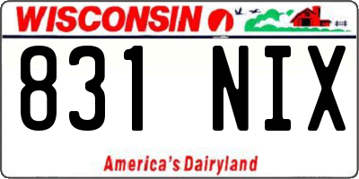 WI license plate 831NIX