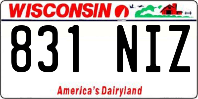 WI license plate 831NIZ