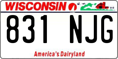 WI license plate 831NJG