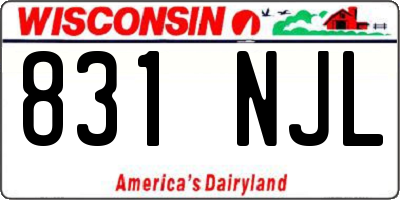 WI license plate 831NJL