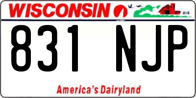 WI license plate 831NJP