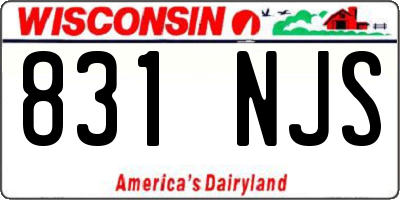 WI license plate 831NJS
