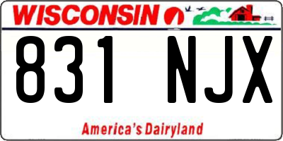 WI license plate 831NJX