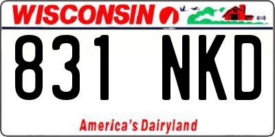 WI license plate 831NKD