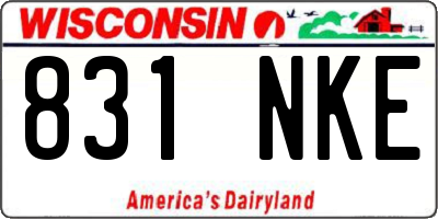 WI license plate 831NKE