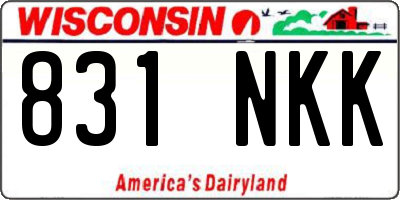 WI license plate 831NKK