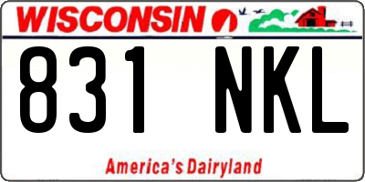 WI license plate 831NKL