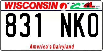 WI license plate 831NKO